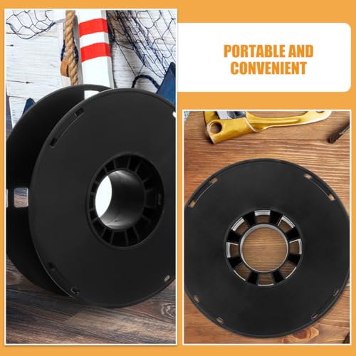 Alipis 3 piezas Plastico Carrete de Cable Soporte Ligero Organizador de Cable con capacidad 1kg Diseño Hueco Negro para Garaje y Taller Gestión de Cable miniatura 7