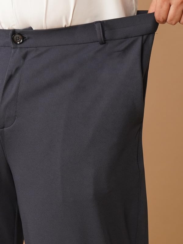 Image of OOMPH! Luxury Lycra Stretchable Formal Pants for Men | Stylish Slim Fit Men's Wear Trousers for Office or Party | Mens Fashion Dress Trouser Pant