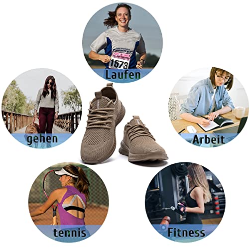 Tvtaop Damen Sneaker Laufschuhe Turnschuhe Straßenlaufschuhe rutschfest Leichtgewichts Atmungsaktiv Walkingschuhe Outdoor Tennisschuhe Sportschuhe Freizeitschuhe,36-42 EU – Bild 6