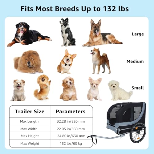 EVGTTI Dog Bike Trailer 132 lbs