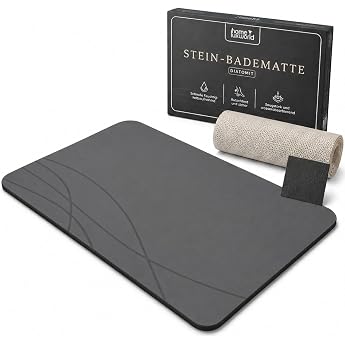 Stone Bath Mat Absorbent Diatomaceous Earth Bath Mat Dark