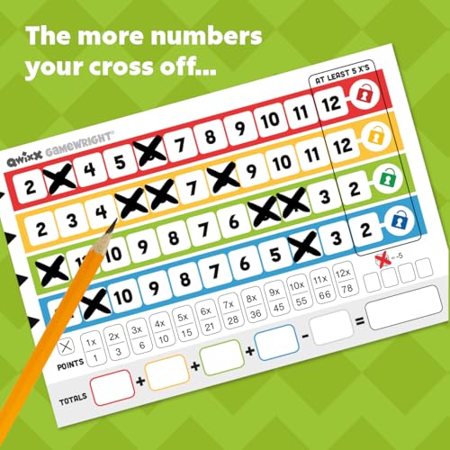 Gamewright 1201 Qwixx: The Frantic Dice Rolling Game That Everyone Plays At Once! thumb #4