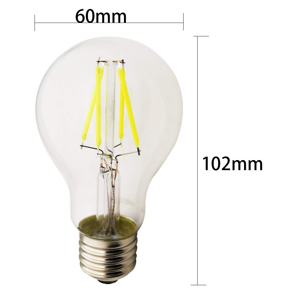 Vintage A60 A19 Led Edison Filament Light Globe Bulbs Light Bulb Lamp NO Dimmable 4W 6000K 1PCS Cold — view 3