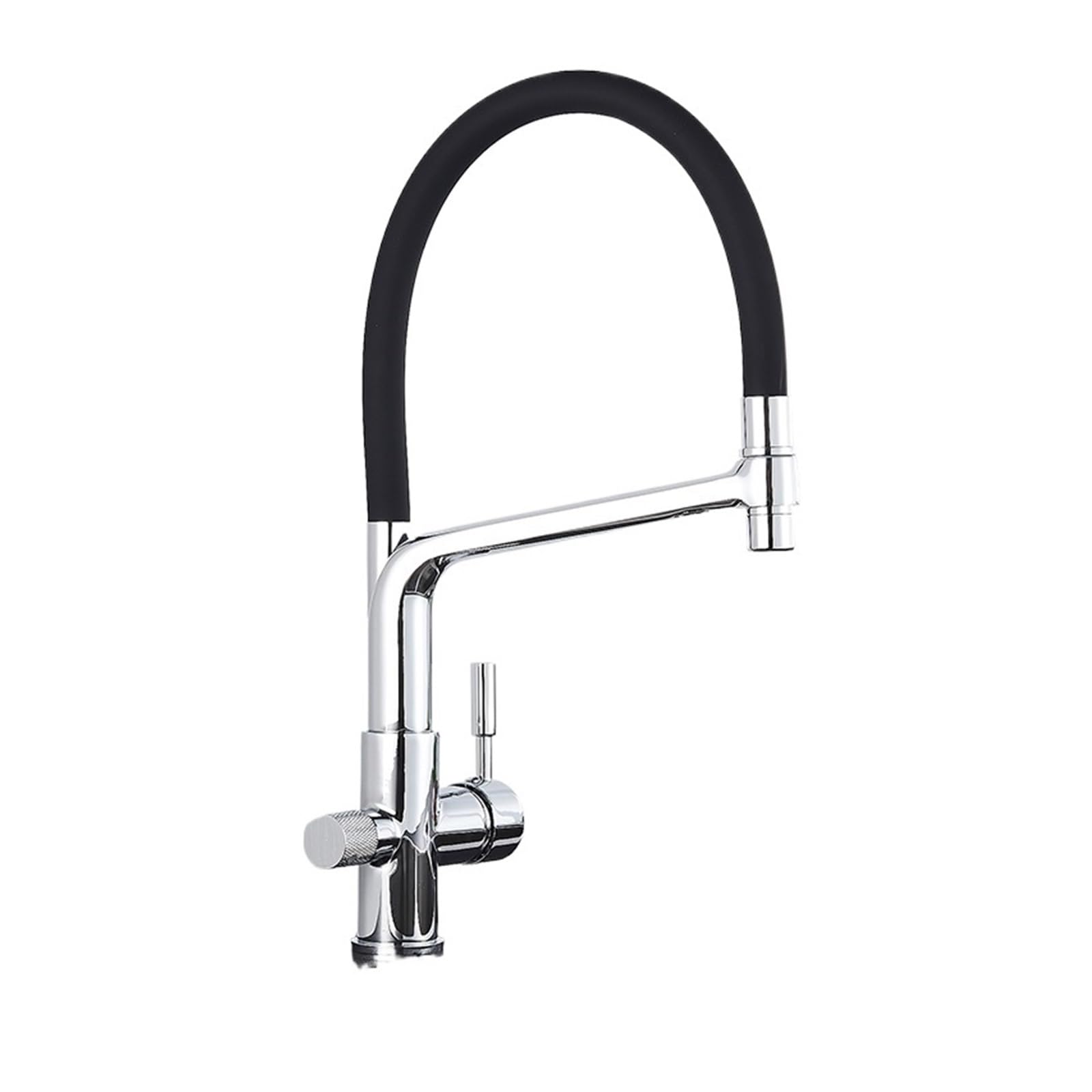 VDOQTLJT 1PCS Kitchen Filter Faucet Pull-Down Sink Purified Water Double Handle hot and Cold Mixing 360 Degree Rotating Crane(Cromo)