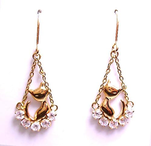 Amazon 誕生日プレゼント K10yg 10金 キャットモチーフピアス キュービックジルコニア 猫 アニマル 1万円以上 ピアス 通販