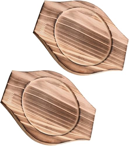 2pcs Dolsot Coreano Piedra Tazón Base de Madera Bibimbap Bowl Madera Mat Hot Pot Trivet Underliner Cacerola Pot Bandeja Posavasos para el Hogar disponible en Yaxa Peru