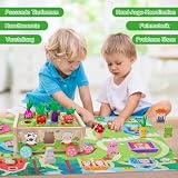 KMTJT Drewniana Zabawka Montessori Dla Dzieci W Wieku Od 1, 2, 3 Lat, Z Kartą 7 W 1, Motoryczna Zabawka Z Drewna, Marchewki, Prezent Dla Dziewčąt I Chłopców