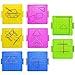 Oopsu 8 Pack Plastic Mathematical Manipulative Material Array Block Geo Board with 80 Latex Bands for Kids(4 Colors)