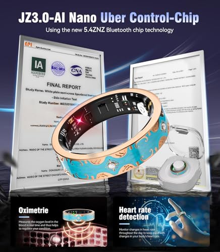 Image of 7 Gen Diamond Smart Ring 【Industry Rank 1-0 Measurement Error】 2026 Smart Ring for Women - Advanced Health Tracker for Wellness and Activity Tracking, Blue 9#