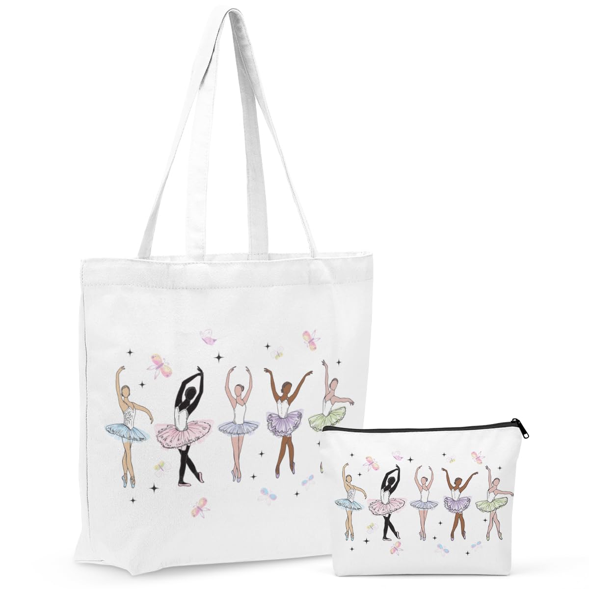 GHUSDFM Christian Gifts for Women Dancer Girls Canvas Bag Makeup Bag Set Inspirational Dance Gifts Grocery Cosmetic Bags