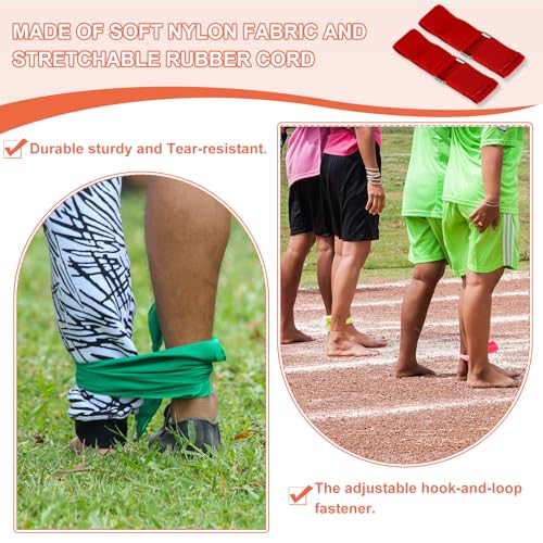 Course à 3 pattes nylon durable : 6 attaches de relais elastique vert - 6