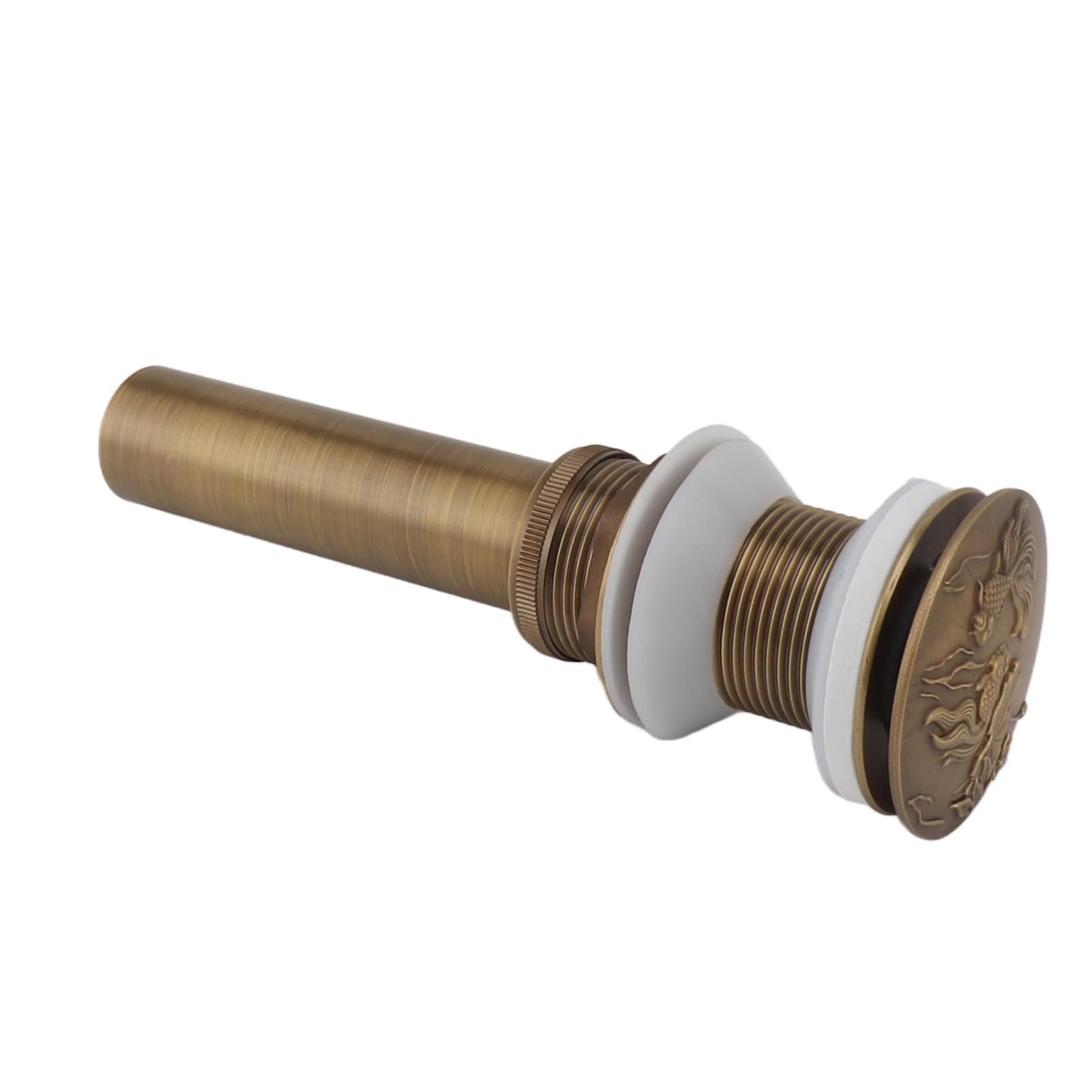 Tous les cuivre pop-up Évier drain Premium antique conception de cuisine de cuisine de salle de bain drain d'évier de salle de bain non fuite de drainage rapide stable dura (Sans trou)