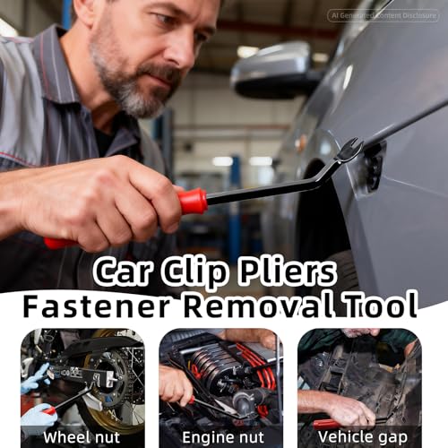 Image of 10 Pieces Electrical Disconnect Pliers for Cars, Automotive Electrical Plug Connector Disconnect Tool and Connector Separator and Hose Clamp Pliers, Fuel Line Tool and Auto Trim Removal Tool Set