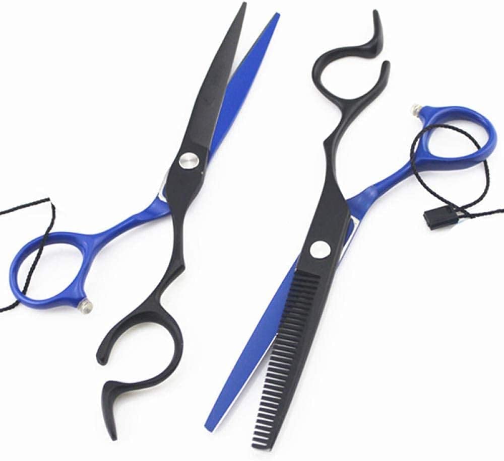Tijeras de peluquería, Tijeras de peluquería Profesional Japón 440c 6 Pulgadas Tijeras de Pelo Azul Corte Peluquería Peluquería Tijeras de Adelgazamiento Tijeras de peluq