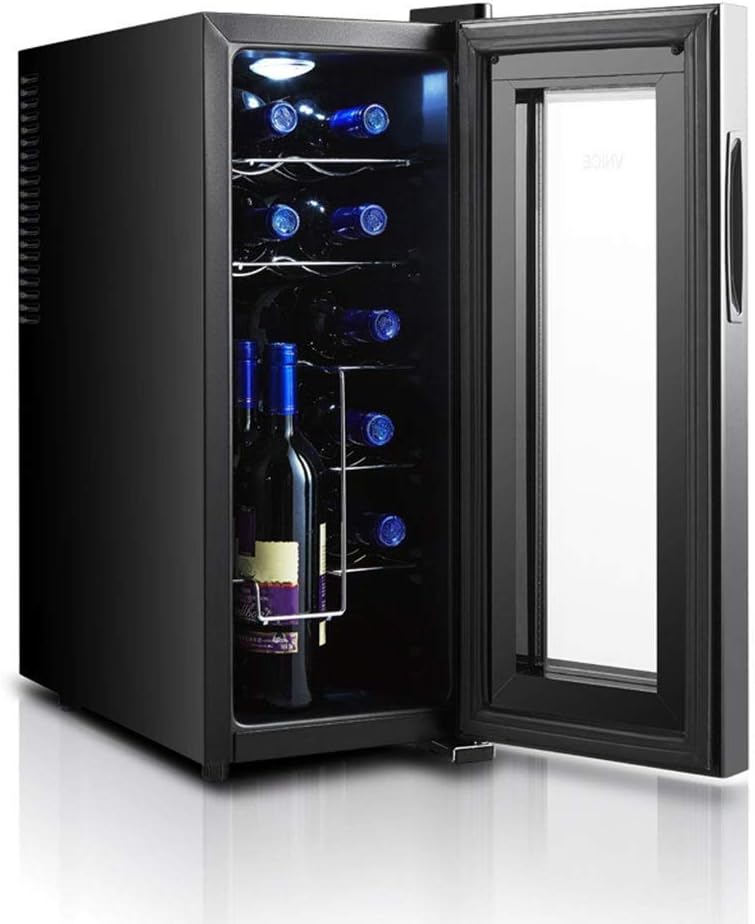Wine Cooler, 12 Bottle Dual Zone Wine Refrigerator, Temp Memory Function Quiet Operation Compressor for Office/Dorm