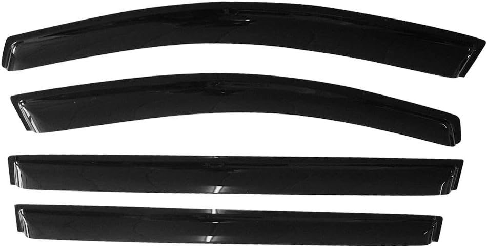 Window Visor Compatible with 2011-2020 Toyota Sienna, Slim Style Acrylic Smoke Tinted Sun Rain Wind Guards Shield Vent Cover Shade by IKON MOTORSPORTS, 2012 2013 2014 2015 2016 2017 2018 2019