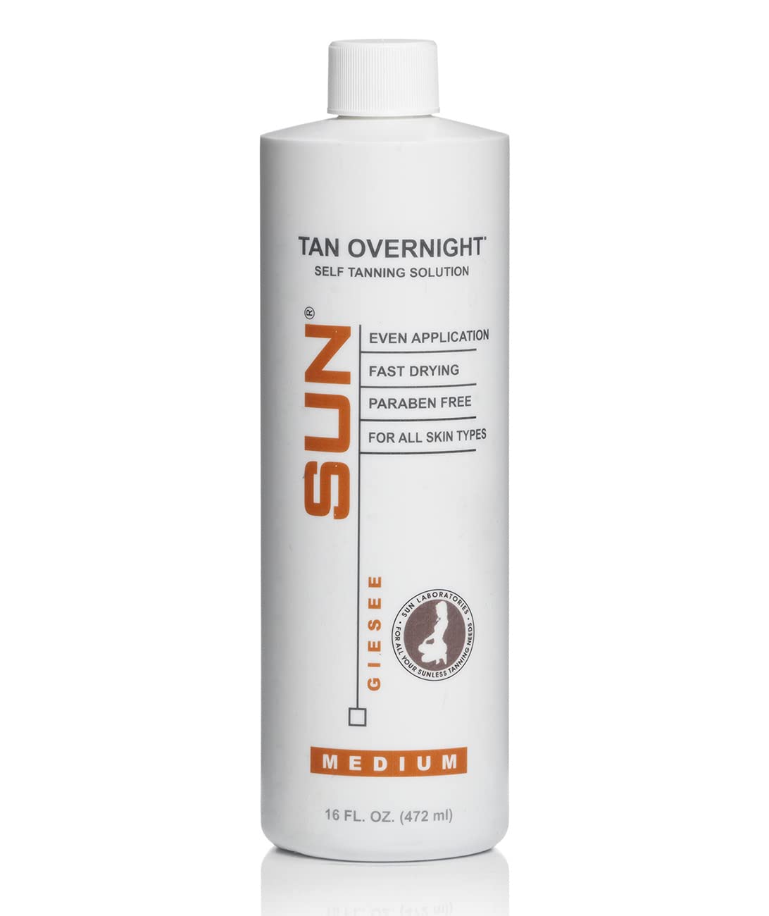 Sun Laboratories By Giesee Tan Overnight Spray Tan Solution 16 oz - Professional Tanning Spray, Sunless Tanner, Spray Tan, Self Tanner Lotion, Face