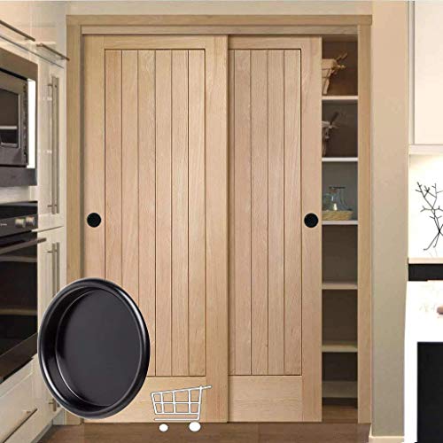 6Pcs Closet Door Finger Pull 2-1/8", Black Easy Snap-In Circular Closet Door Pulls, No Nails Needed, Perfect For Pocket Door, Sliding Door, Bi-Pass Door, Cabinet Door #TOP4