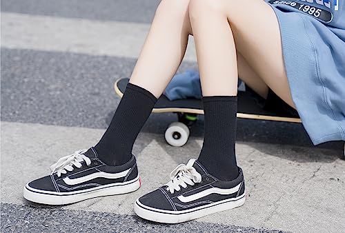 Image of Irisbear Womens Crew Socks Casual Athletic Gym LightWeight Thin Cotton Socks 5 Pairs