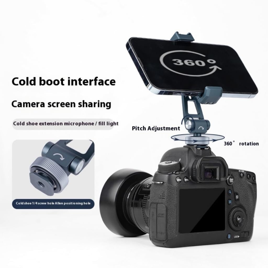Adjustable Smartphone Tripod Mount Clip for Live Streaming Rotating Adapter