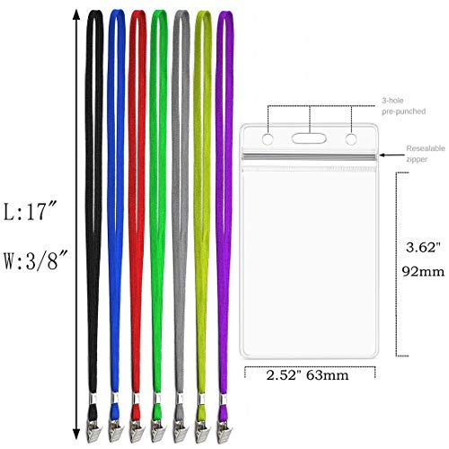 Bird Fiy Lanyards With Id Holder Badges Name Tags 50 Pack Lanyards With Bulldog Clip And 50 Pack Waterproof Clear Plastic Vertical Name Tag Badge Id Card Holders (Purple) #TOP1