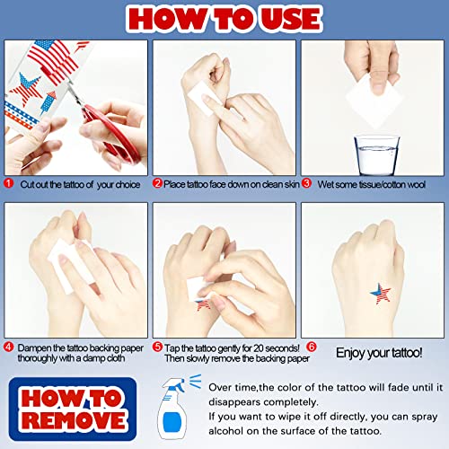 Cuteliili Independence Day Temporary Tattoo,4Th Of July Sleeve Tattoo, American Flag Fake Tattoos,Red White And Blue Party Supplies,Usa Flag, Memorial Day, Independence Day, Labor Day #TOP7