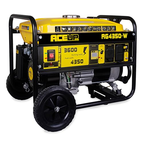Aceup Energy 4,350 Watt Gas Generator Portable for home use, Gas Powered generator with Wheels Kit...