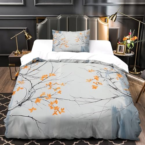 Housse de couette gris 135x200cm en microfibre texturée IOFEER - 4
