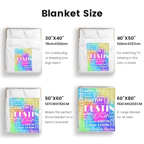 Name Blanket Personalized Name Blanket Customized Blanket with Name Text for Adult Kid Birthday Christmas Mothers Fathers Valentines Day Gift