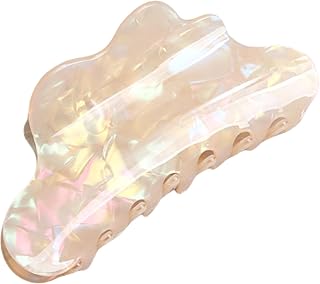 SLXLYH Pinza estética para el cabello, pinza brillante para moldear el cabello, pinza de mandíbula para coleta de caballo, abrazadera de resorte para diferentes peinados femeninos (amarillo colorido)