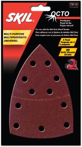 SKIL 73112 Octo Sandpaper 80 Grit - 5 Pack