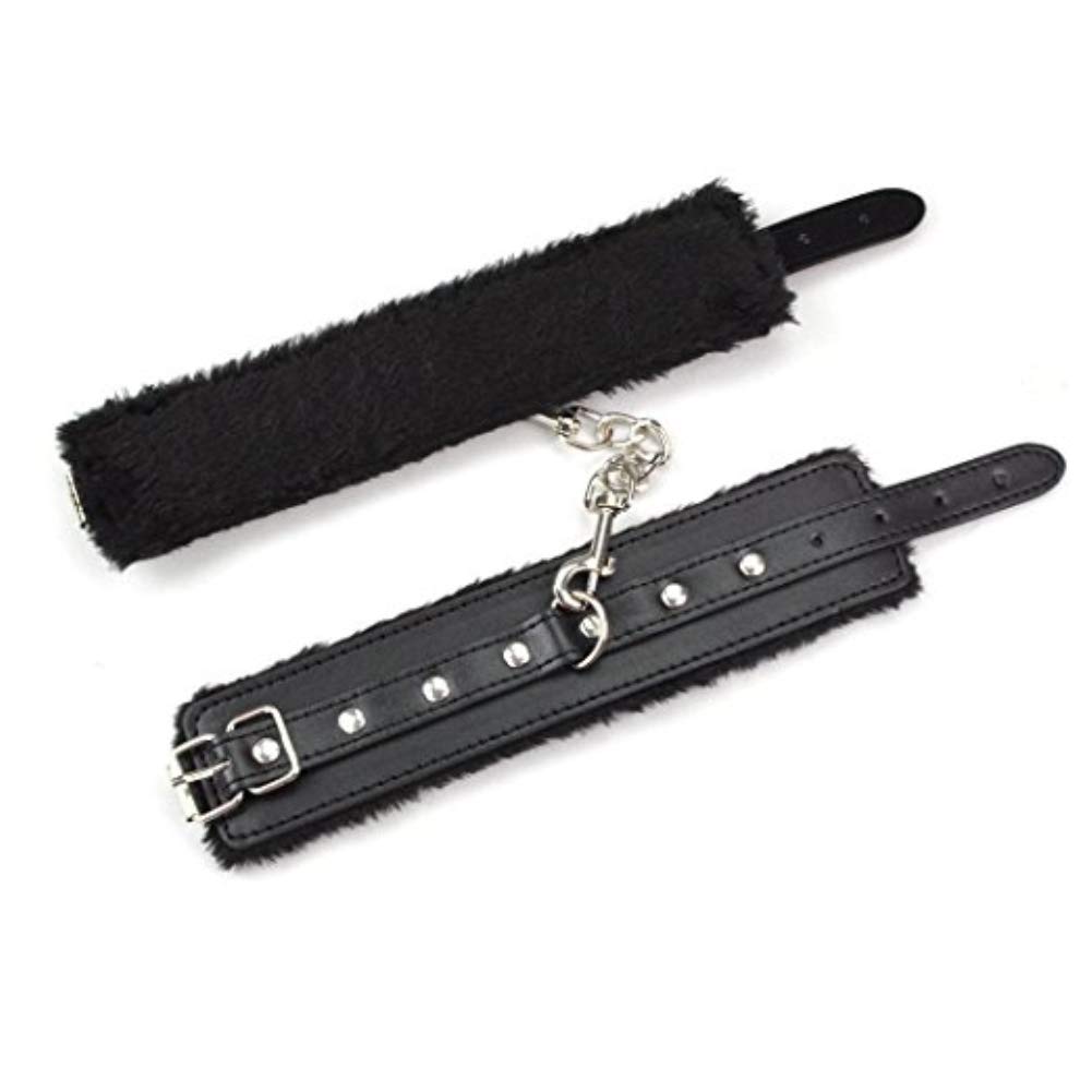 Coppia di Manette in Pelle con Cinturino da Polso Regolabile