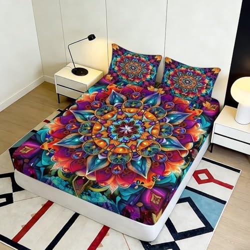 Drap housse violet imprimé loup couverture lit microfibre 90x200x25cm - 5