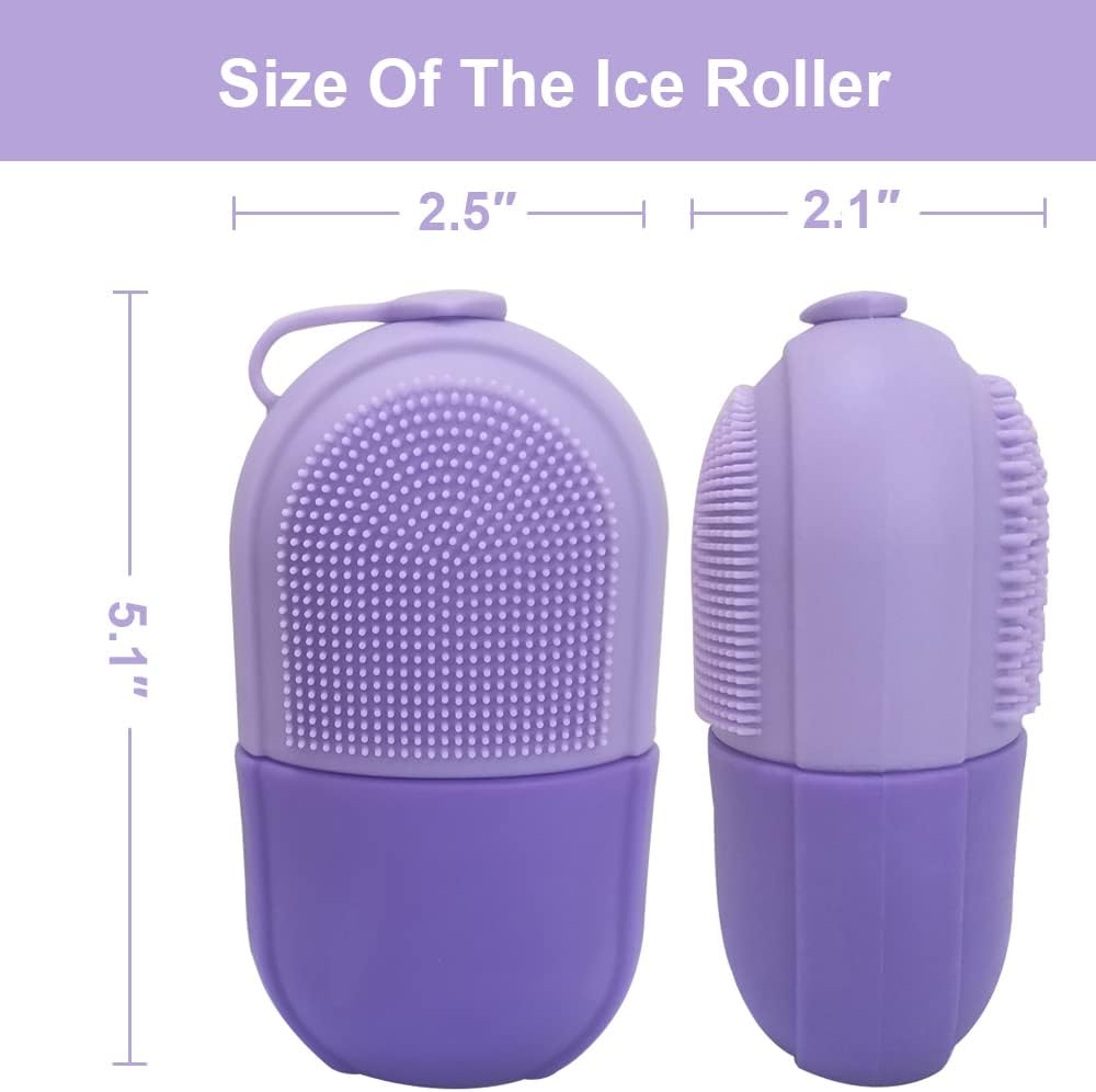 Reble Cube Silicone Ice Roller With Brush For Face Cold Therapy