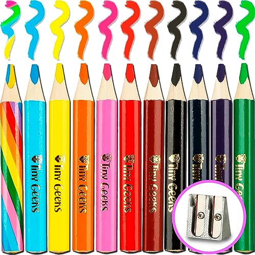 TinyGeeks Jumbo Triangle Coloured Pencils with Sharpener