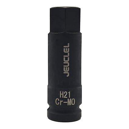 JEUCLEL 21mm Hex Impact Bit Socket, H21 1/2-Inch Impact Drive Allen Socket, Cr-Mo Steel Lengthen Hex Screwdriver Socket Adapter