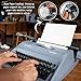 Nadex Pioneer Manual Typewriter, Durable Travel Case Included, Gray