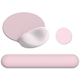 AIMSA Mouse Pad with Wrist Rest Support, Keyboard Wrist Rest Set, Ergonomic Memory Foam Mousepad for Computer Keyboard, Easy Typing and Pain Relief, Pink