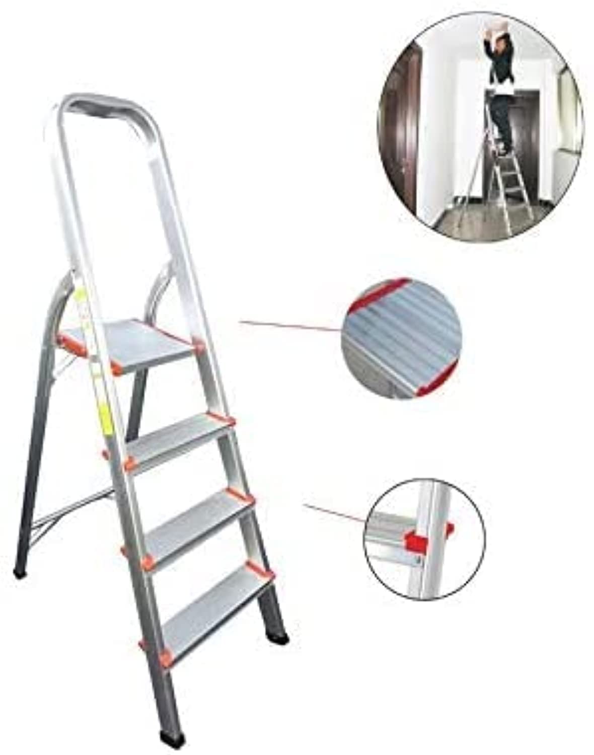 AQSON 4 Step Aluminium Ladder With Platform