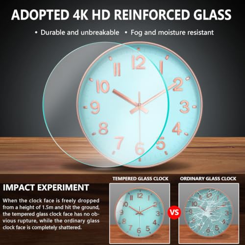 Image of 14Inch Silent Analog Wall Clock Non Ticking Clocks for Living Room