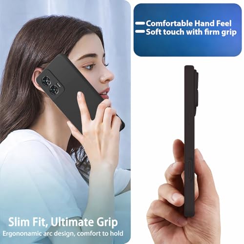 Image of LIRAMARK Silicone Soft Back Cover Case for Motorola Edge 50 Fusion 5G / Moto G85 5G / Moto G96 5G (Black)