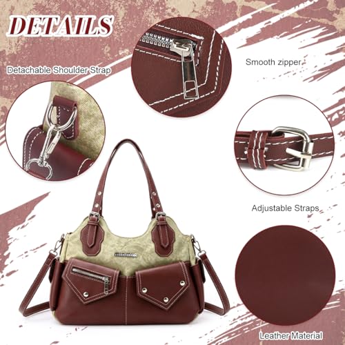 Image of PALAY Shoulder Bag for Woman Vintage PU Leather Women Handbags Punk Retro Crossbody Bags for Women