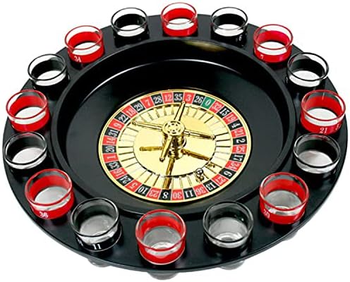 Shot Glass Roulette - Drinking Game Set (2 Balls and 16 Glasses)