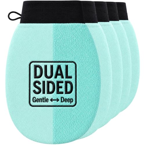 Exfoliating Glove, Korean Mitt & Body Scrubber Loofah Washcloth for Shower