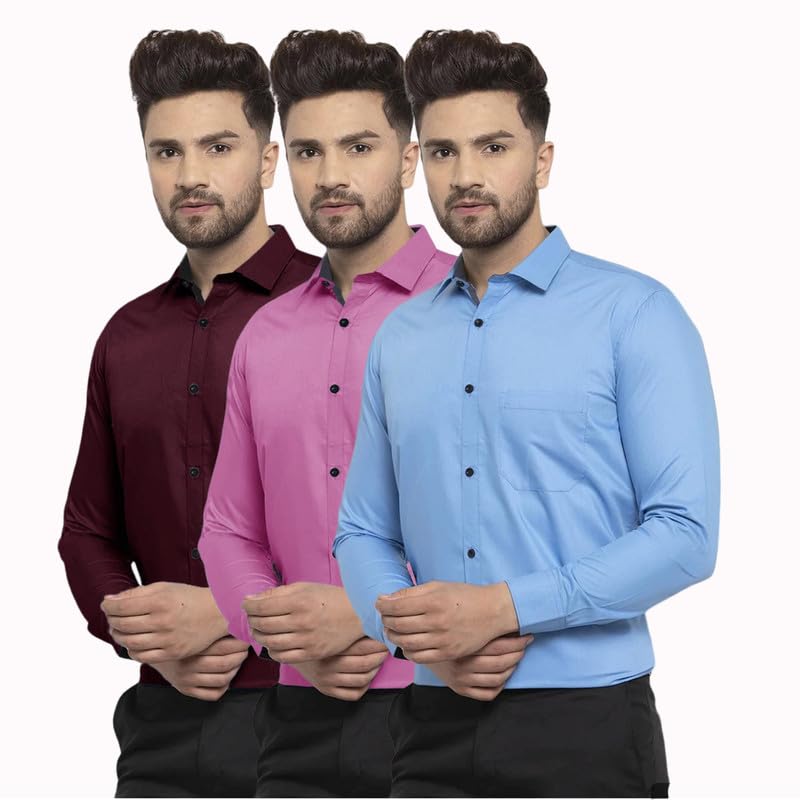 Image of Pinkmint Men Shirt, Cotton Blend, Regular Fit