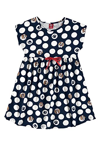 Vestido Infantil Estampa Poá Bee Loop Menina, Azul, 10