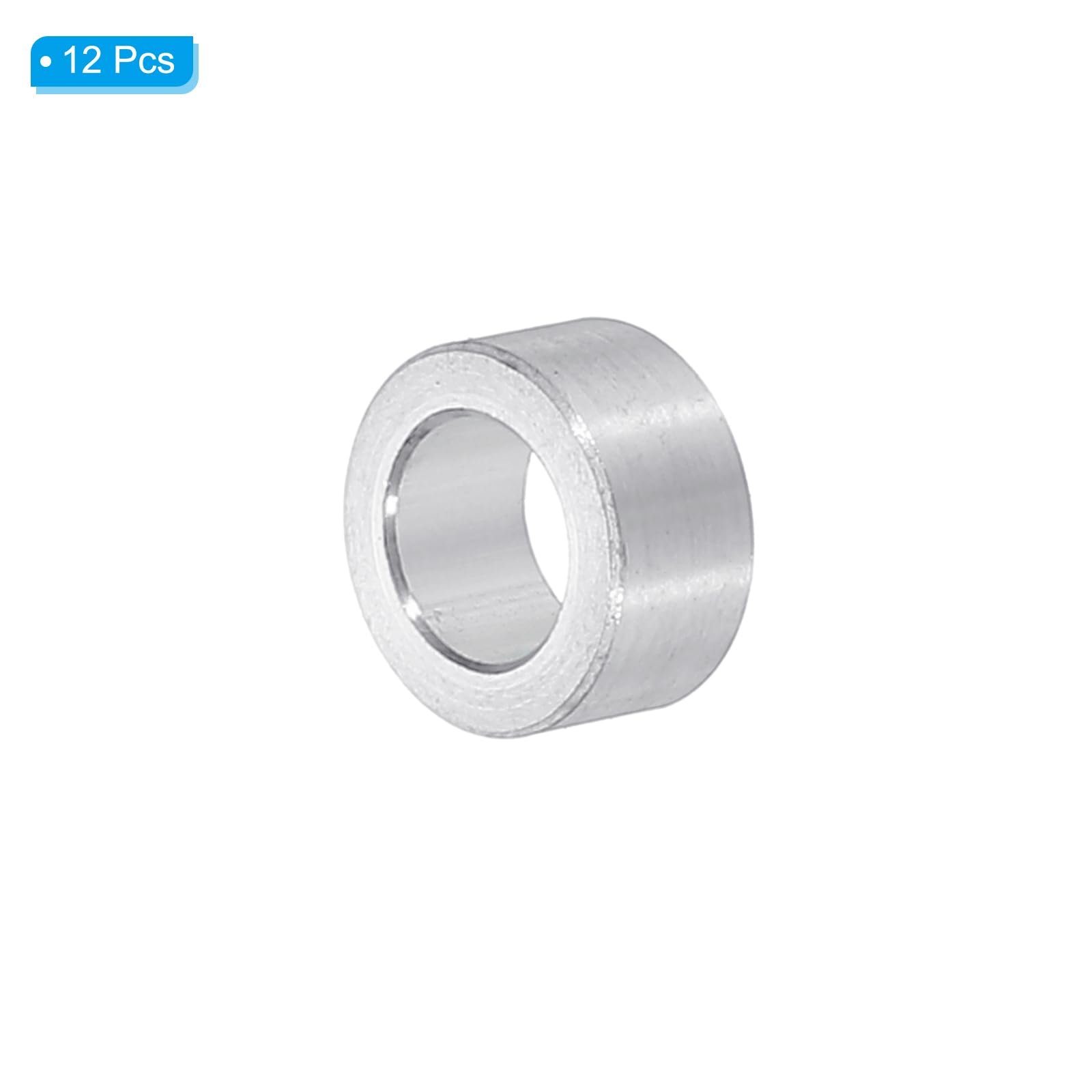 PATIKIL M6 Aluminum Spacers, 12pcs 1/4" x 3/8" Round Metal Spacers for 1/4 or M6 Screw Bolts - Image 3