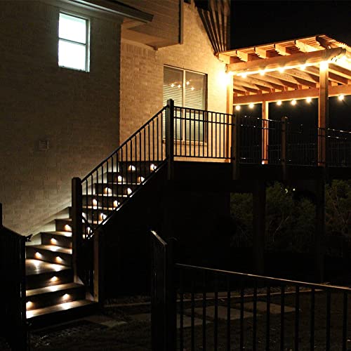 Fvtled Pack Of 10 Low Voltage Led Deck Lights Outdoor Step Stair Lights D35Mm 12V Ip65 Waterproof Warm White Landscape Deck Lighting For Garden Yard Steps Stairs Floor Decoration, Red Bronze #TOP4