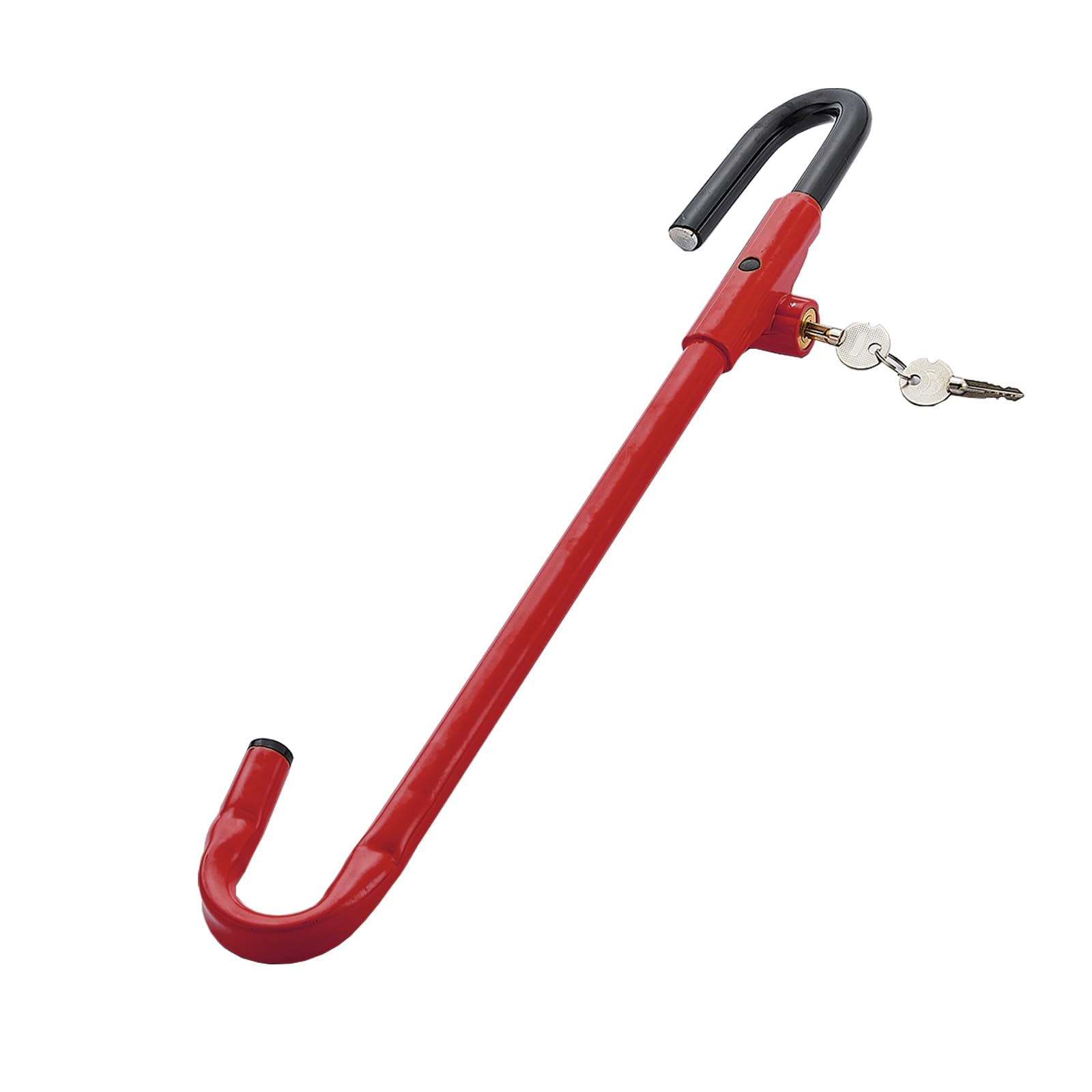 Steering Wheel Lock Anti-Theft Car Device, Steering Wheel Pedal Brake Lock Retractable Hook Car Security Products Universal Fit(Red)