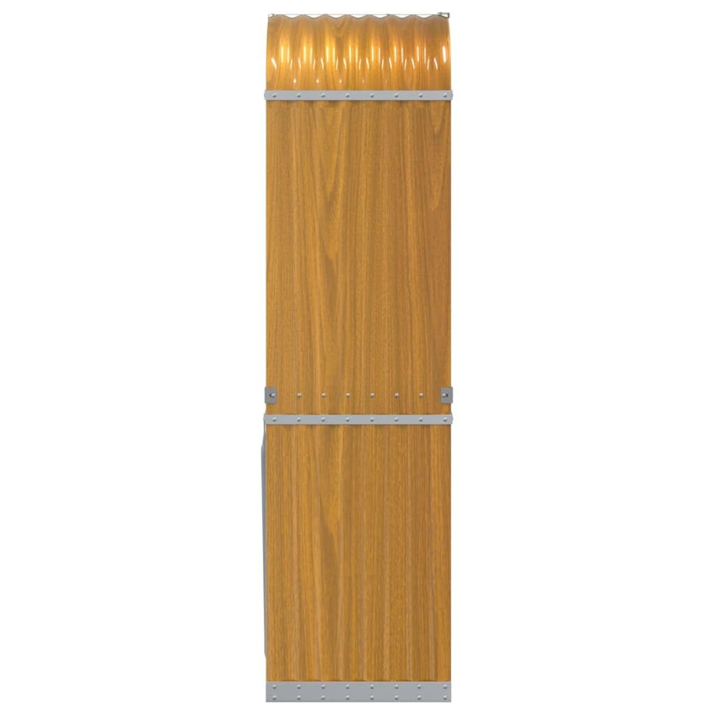 Mangloder - Refugio para leña de chimenea con aspecto de madera de acero galvanizado, 40 x 45 x 170 cm, estante para leña y leña, soporte apilable para estufa de leña, estufa de azulejos, jardín y